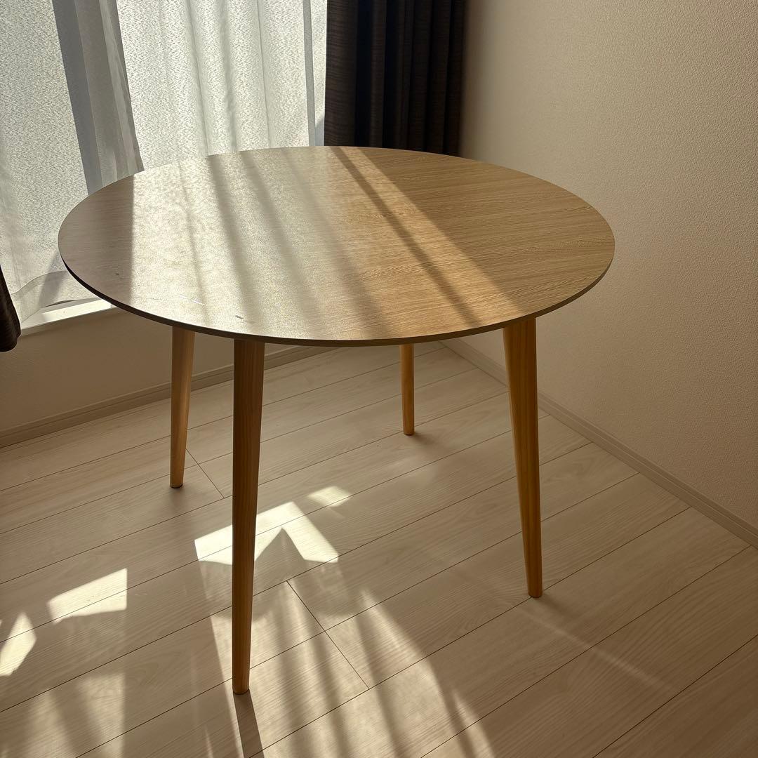 【ふふ@】ラウンドダイニングテーブル TAP-001、チェア2脚