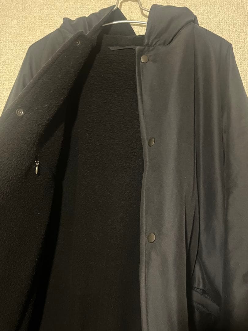 訳あり価格　COMOLI 20AW コットンシルクフーデッドコート 2 ネイビー