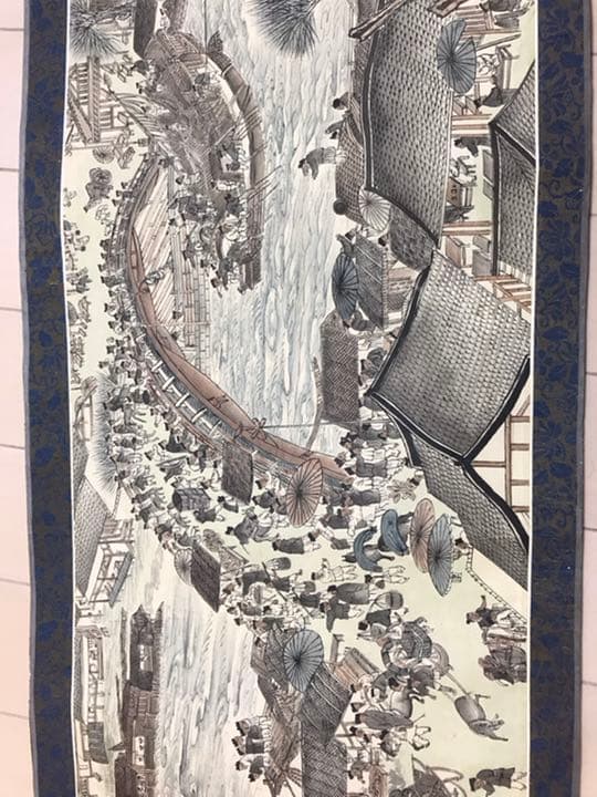 清明上河図肉筆保証虞南墨怪？時代不明