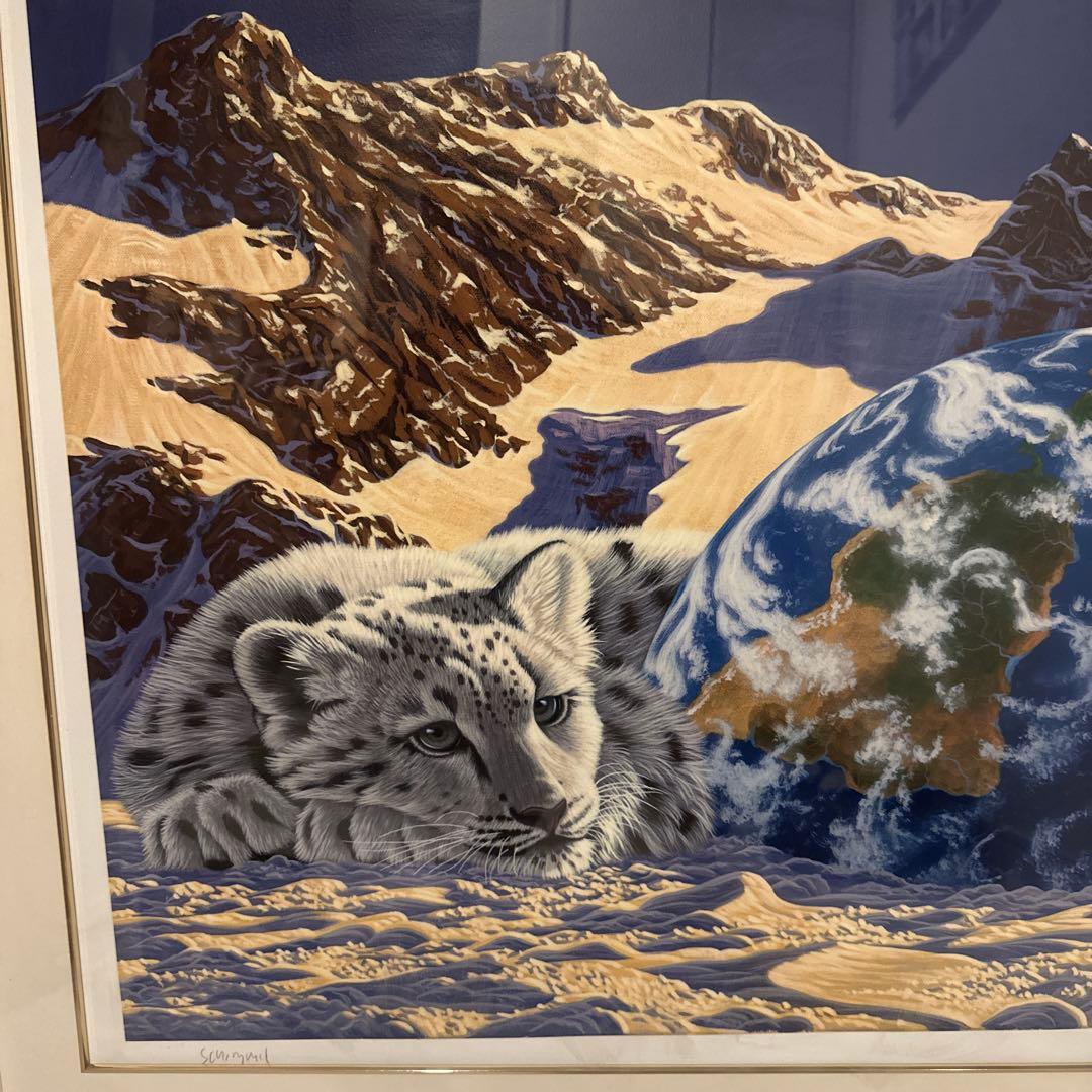 シム・シメール　絵画　『ライジングムーンセッティングサン』　シルクスクリーン