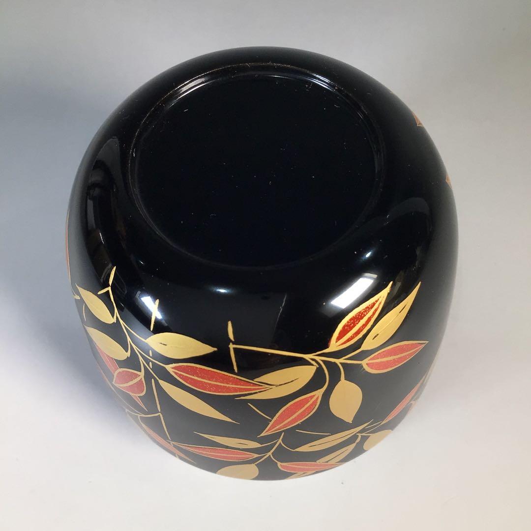 M394棗『蒔絵師中出松峰作』『利休好』『笹蒔絵』『中棗』共箱茶道具