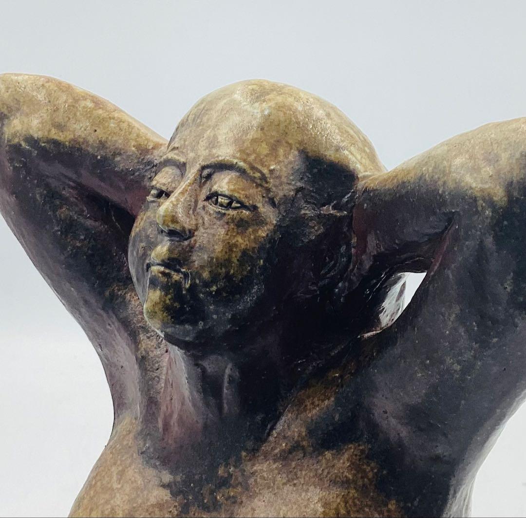 ☆ 木南知加選先生 昭和初期の名工 備前焼裸婦 共箱 【27】 ☆の通販は