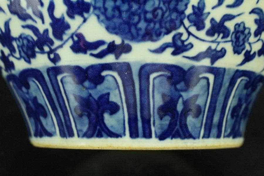 中国美術 青花 染付 纏枝蓮花紋 蓋壷(LC643)