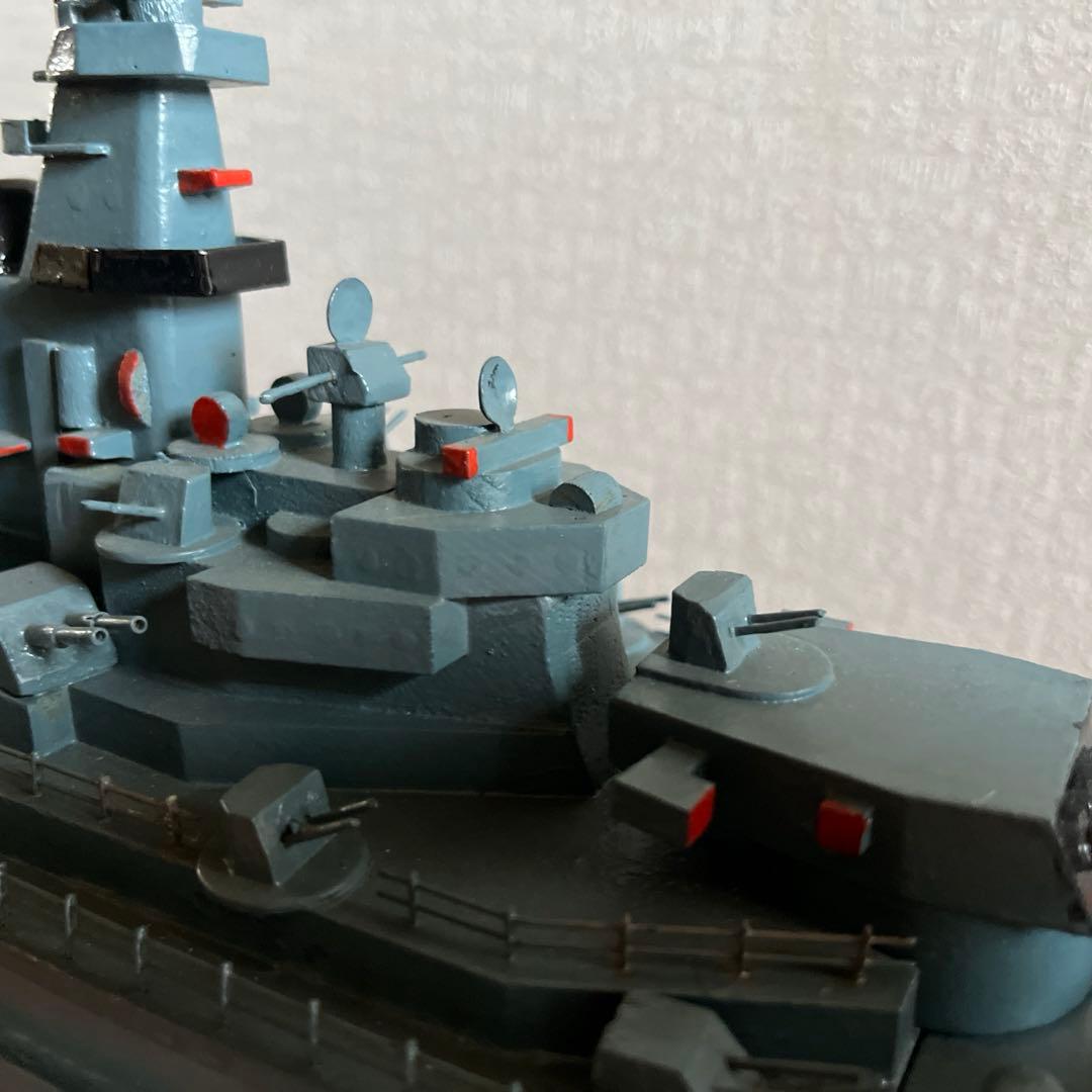 美品　木製模型　艦船　ミズーリ　スタンド付き