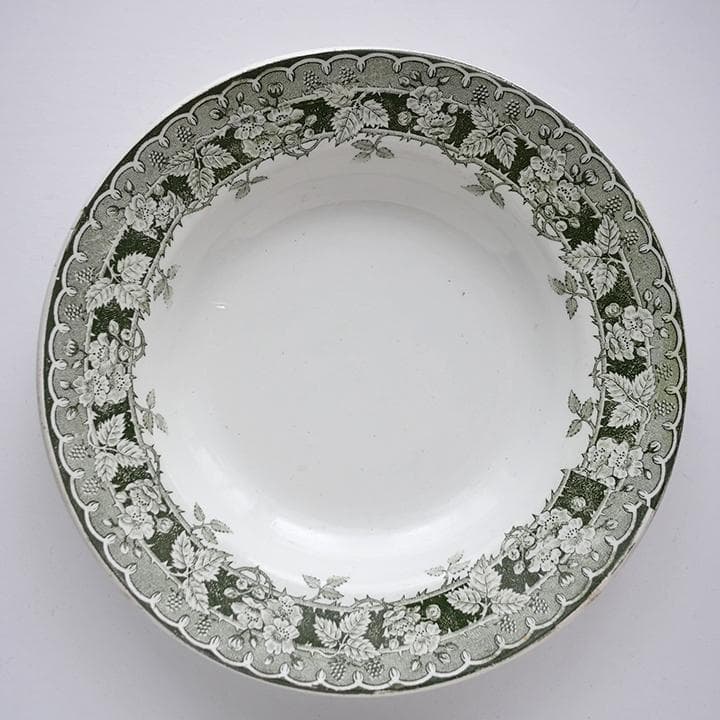 フランス アンティークプレート サンタマン MURIER ミュリエ 花 深皿