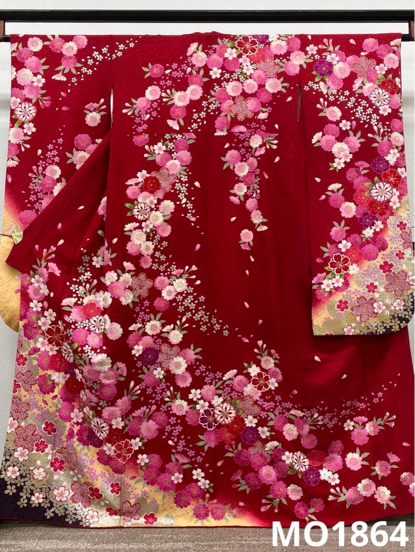 振袖 豪華 銀通し 銀彩 グリッター 紋意匠 身丈162cm パールトーン加工済