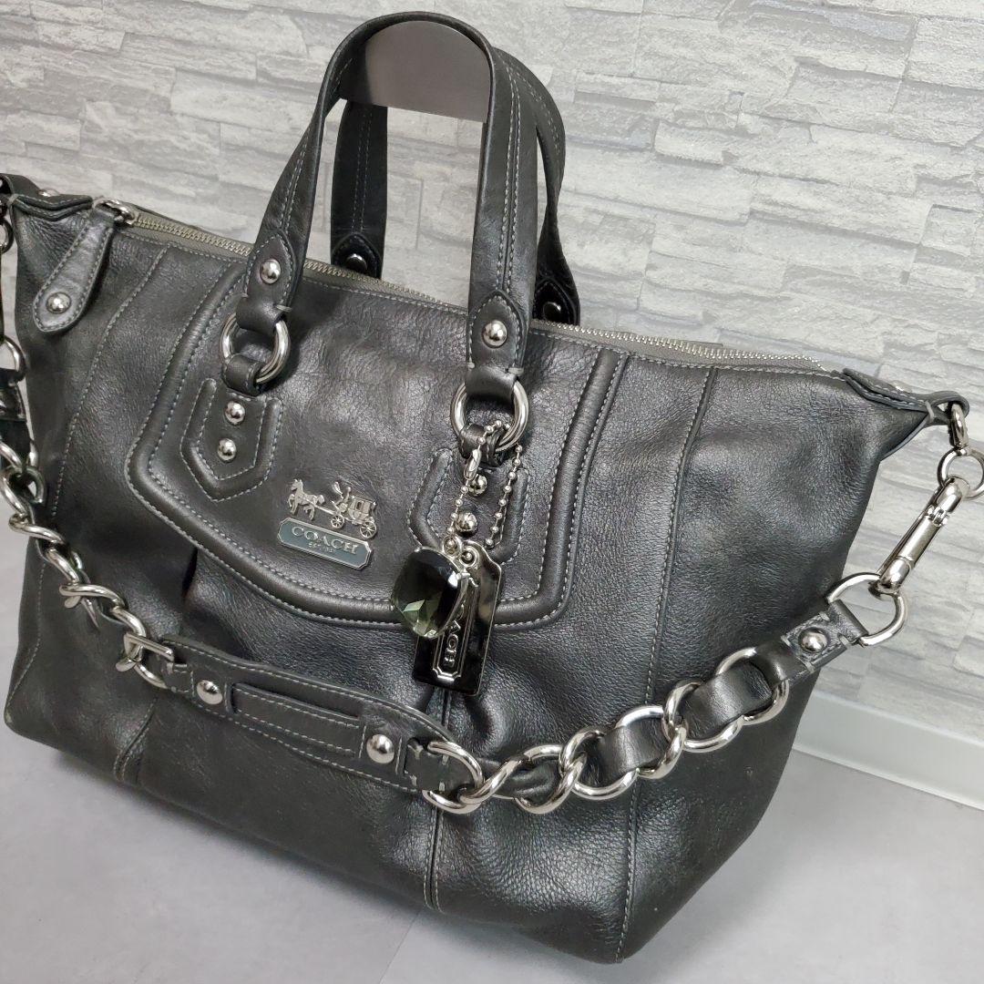 美品✨️COACH マディソン 2WAY レザー 14312 ダークグレー