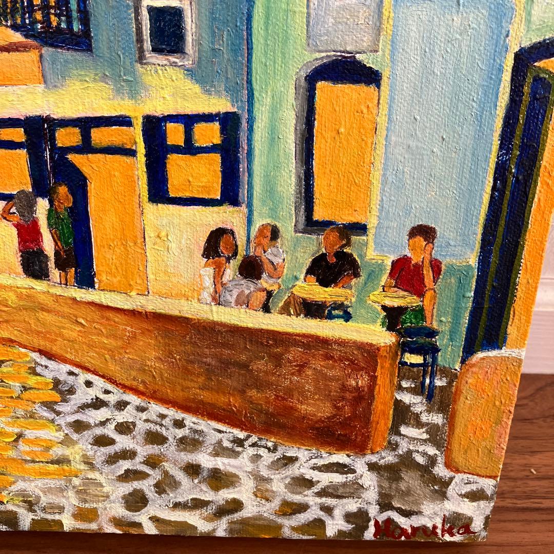 絵画風景画油絵夜の街2