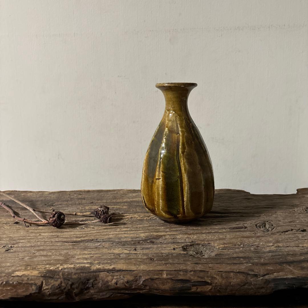 飴釉 面取り瓶 花入 古道具 花器 骨董 韓国骨董 花器 古民芸 検:李朝