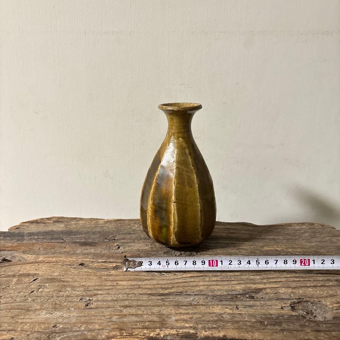 飴釉 面取り瓶 花入 古道具 花器 骨董 韓国骨董 花器 古民芸 検:李朝