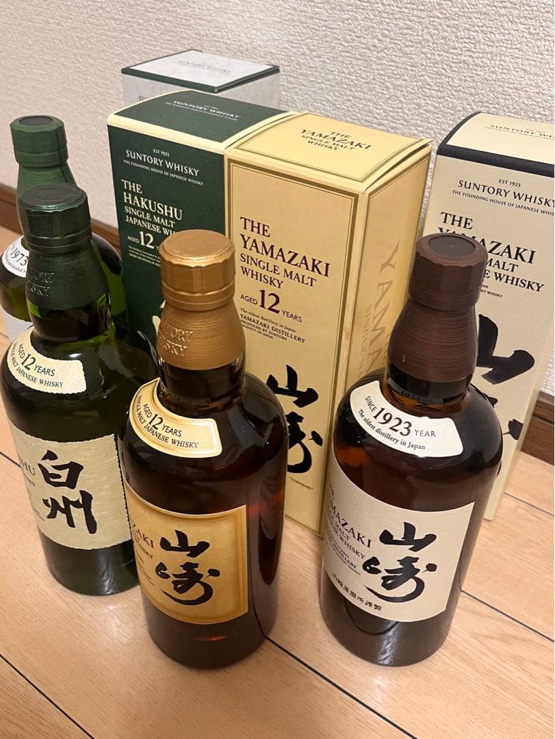 箱付】山崎12年・NA・白州12年・NAサントリー・ハイボール缶2本