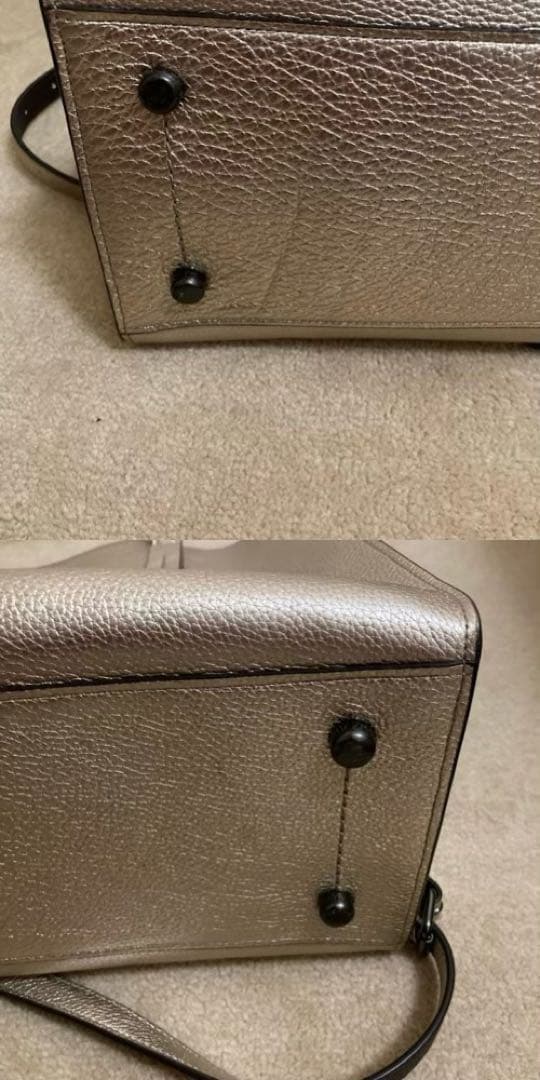 coach コーチ　2wayショルダーバッグ　レザー　ハンドバッグ　ゴールド