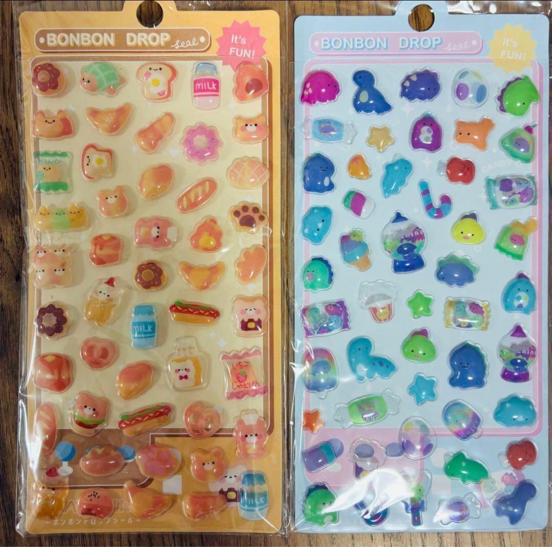 おちゃだと様 50セット 500枚ボンボンドロップ風シール 3Dシール ボンボン