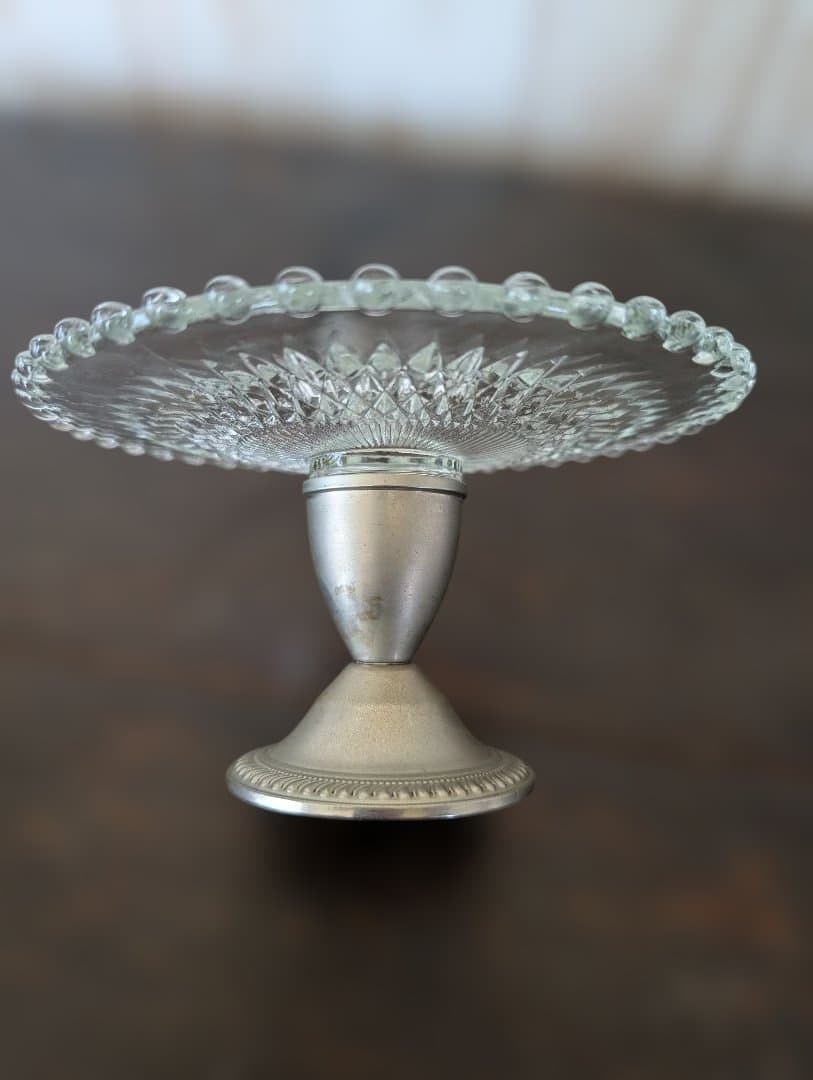 Duchin Sterling ガラス製ケーキスタンド アンティーク