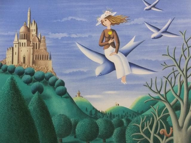 レイモン・ペイネ 直筆サイン『メルヘン』リトグラフ 大判 2401260829F