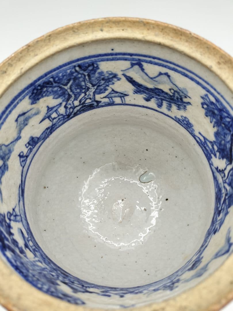 c523 水指 信楽山水 替蓋付 諏訪蘇山 木箱 茶道具 古物