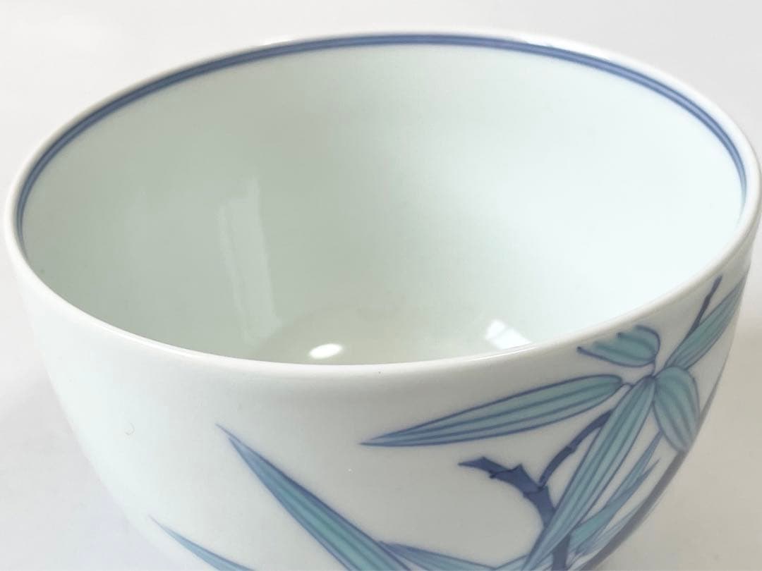 陶芸家 作家物 阪井茂治 色鍋島 笹文 茶碗 鍋島焼 今右衛門