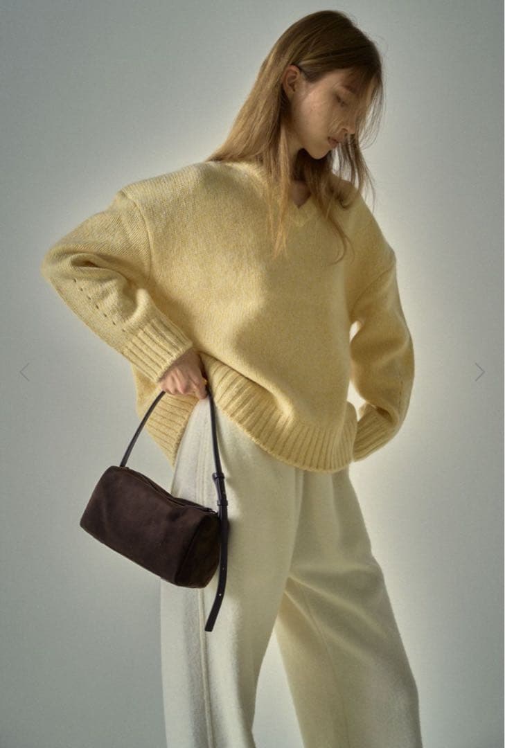 韓国発⭐︎FACADEPATTERN ボックスバッグ本革　スエード　ブラウン