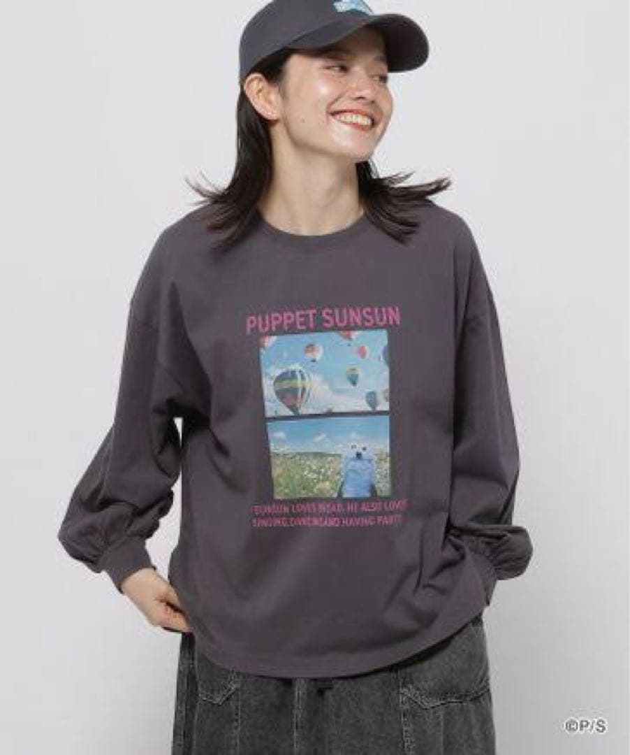 ニコアンド パペットスンスン コラボ ロングTシャツ ロンT