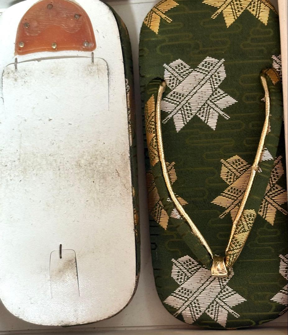 七五三　5才　男の子　晴れ着一色　フルセット　一度使用　グリーン濃淡系　違い矢紋