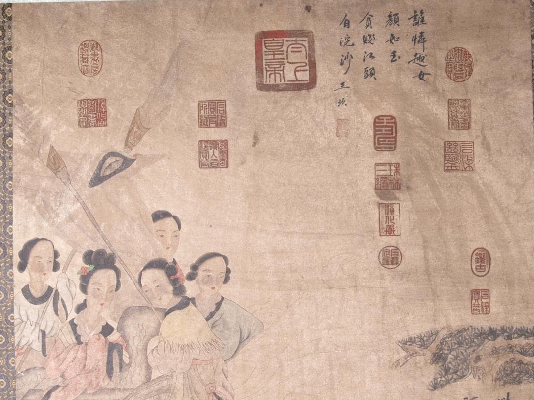 骨董掛け軸】人物図 中国 孫位 南宋時代 肉筆保證 AK617A12-2