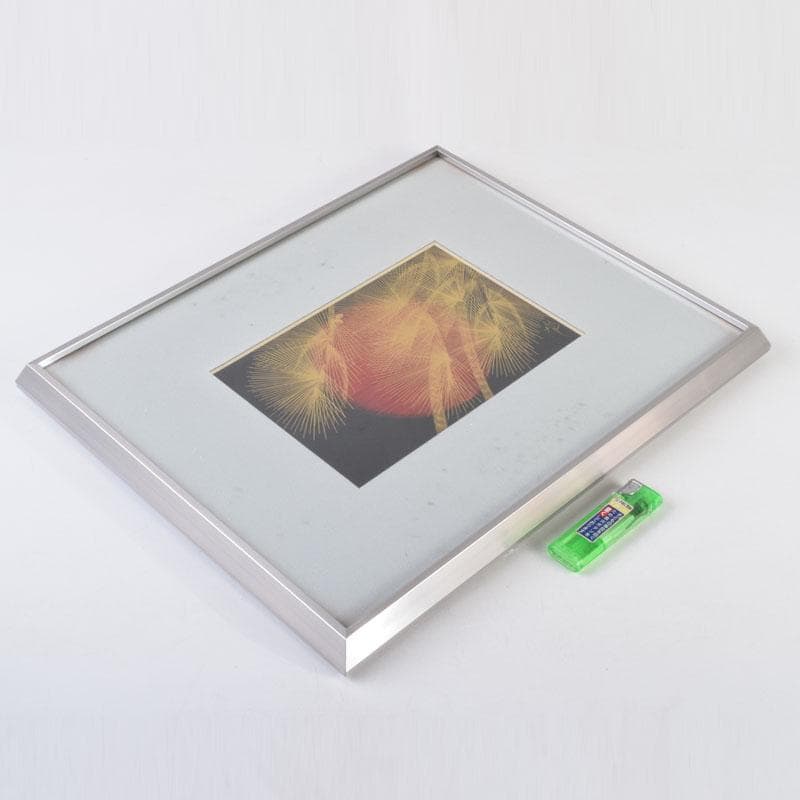 輪島塗　角野岩次作　沈金蒔絵　「昇陽松」　飾額　共箱　C　8660A