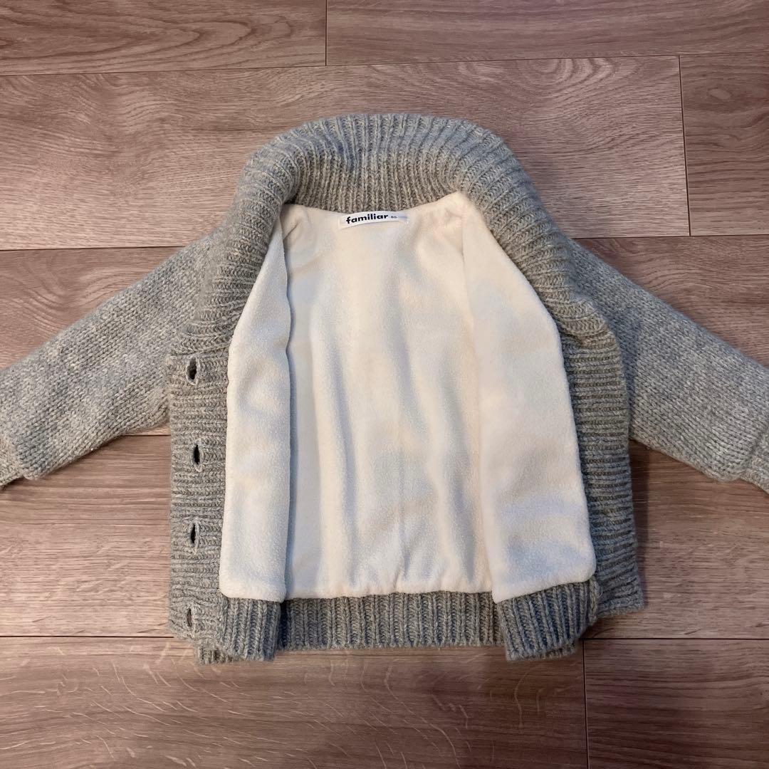 やっちゃんママ！美品⭐︎familiar カウチンジャケット　サイズ80