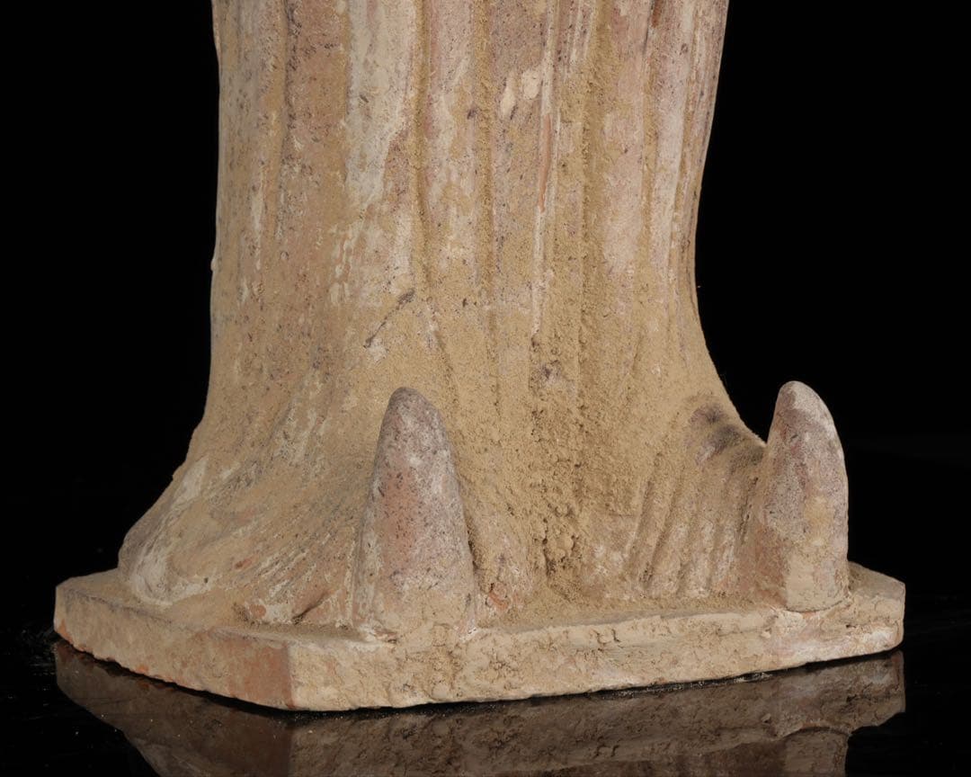 中国古玩】加彩 婦女俑婦人 俑置物 高さ57㎝ 彩色残存 唐