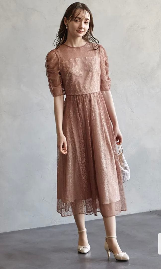 AIMERオケージョンドレス ピンク ミディ丈 7Colors 2025-2026 PARTY DRESS COLLECTION