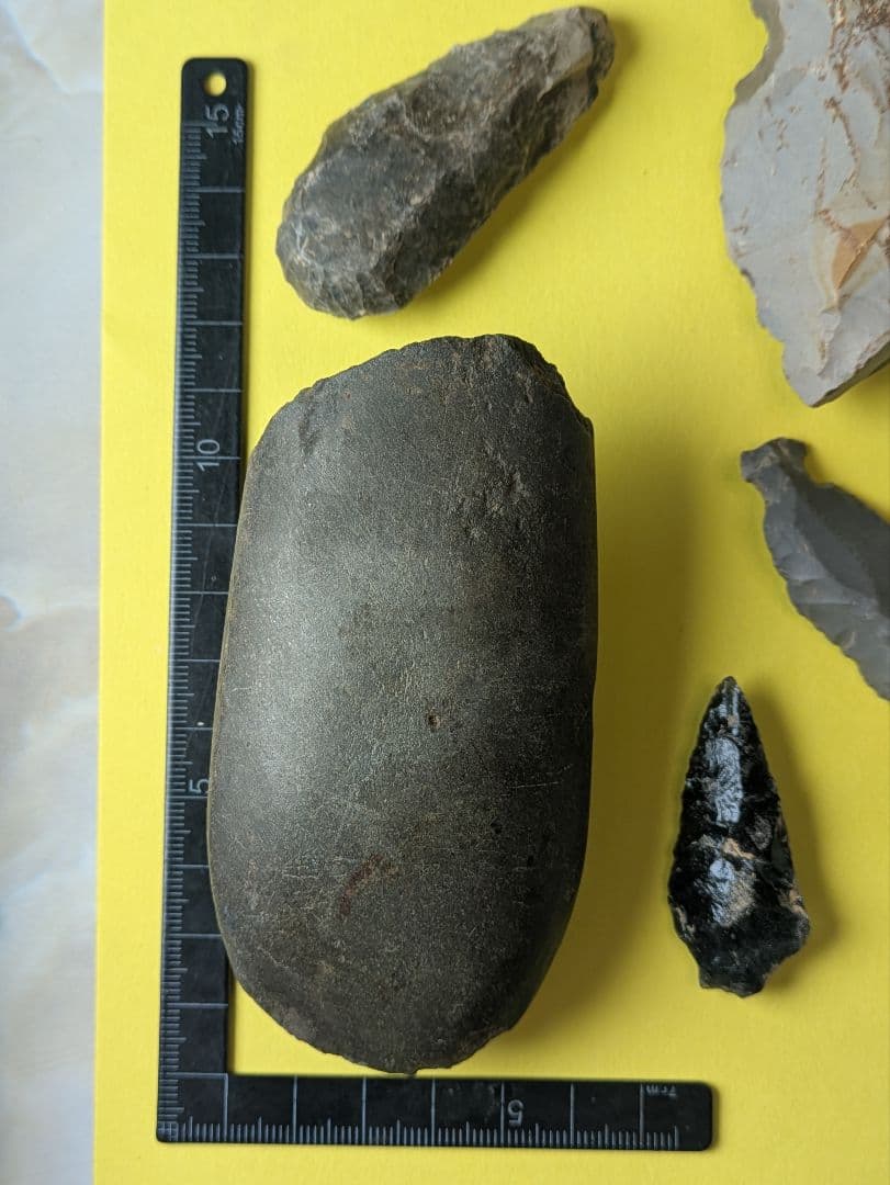 石器セット【出土品】石斧、石槍、石匙、石鏃 計 6点