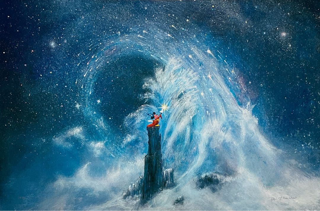 ピーター・エレンショー直筆サイン入り ファンタジアミッキー版画 証明書付