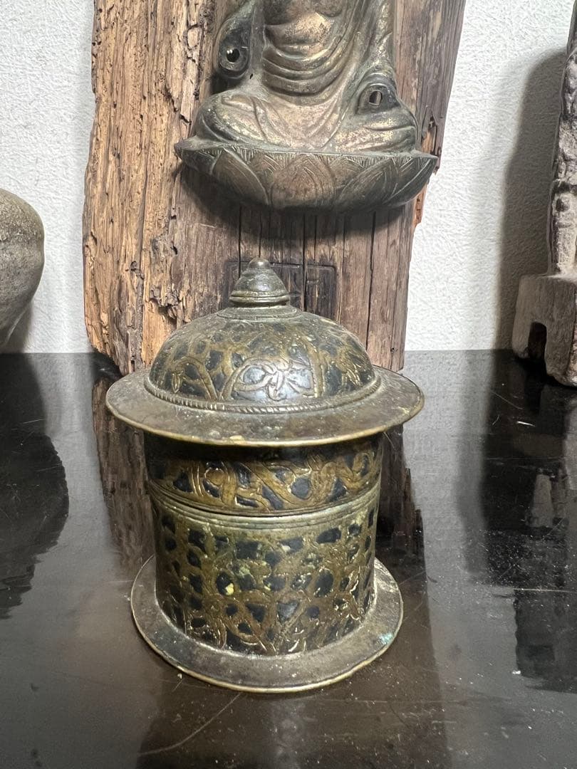 中国 密教法具 抹香 塗香用具 香筒 経筒 佐波理 仏像 仏教