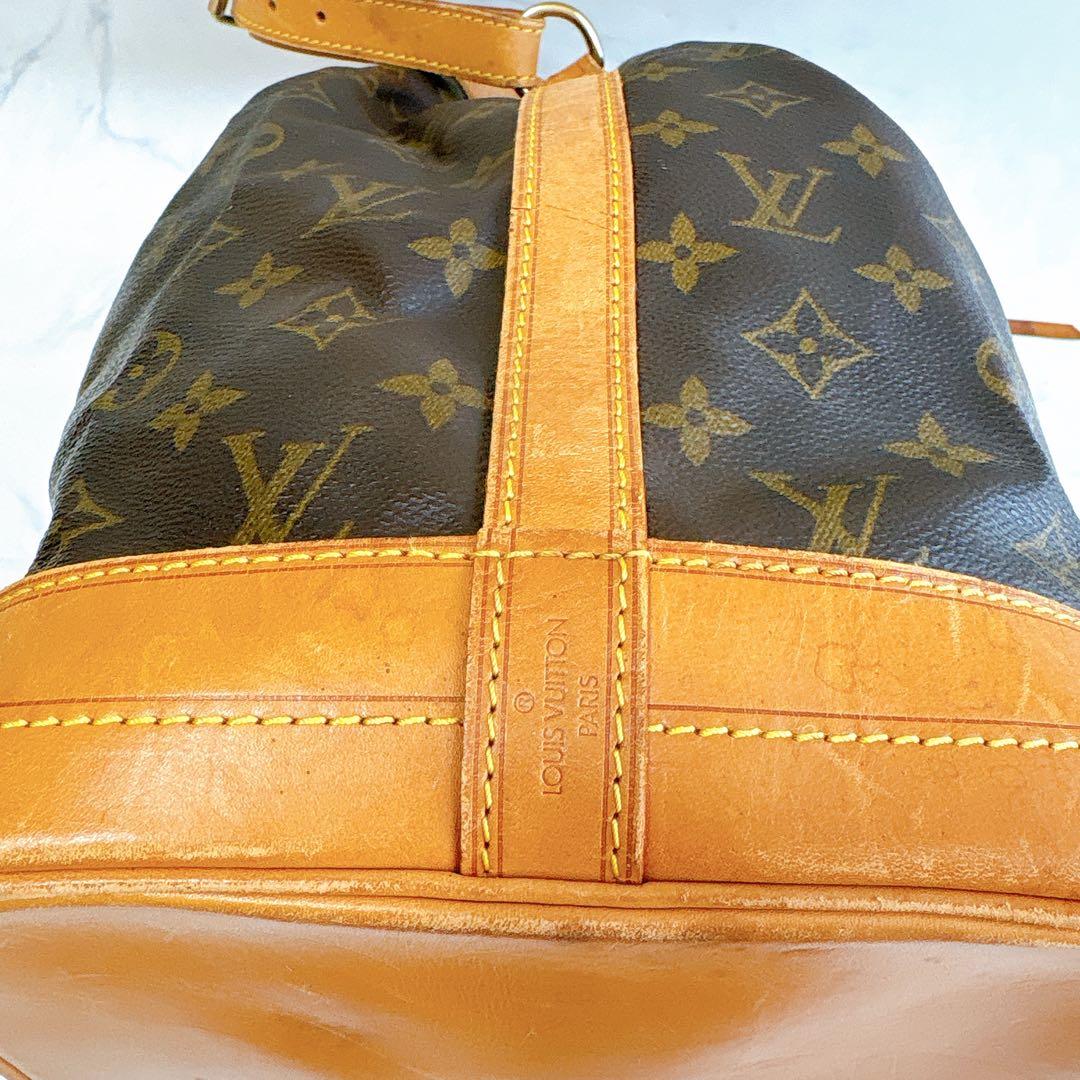 【希少】ルイヴィトン　モノグラム　巾着　ショルダーバッグ　ノエ ヌメ革