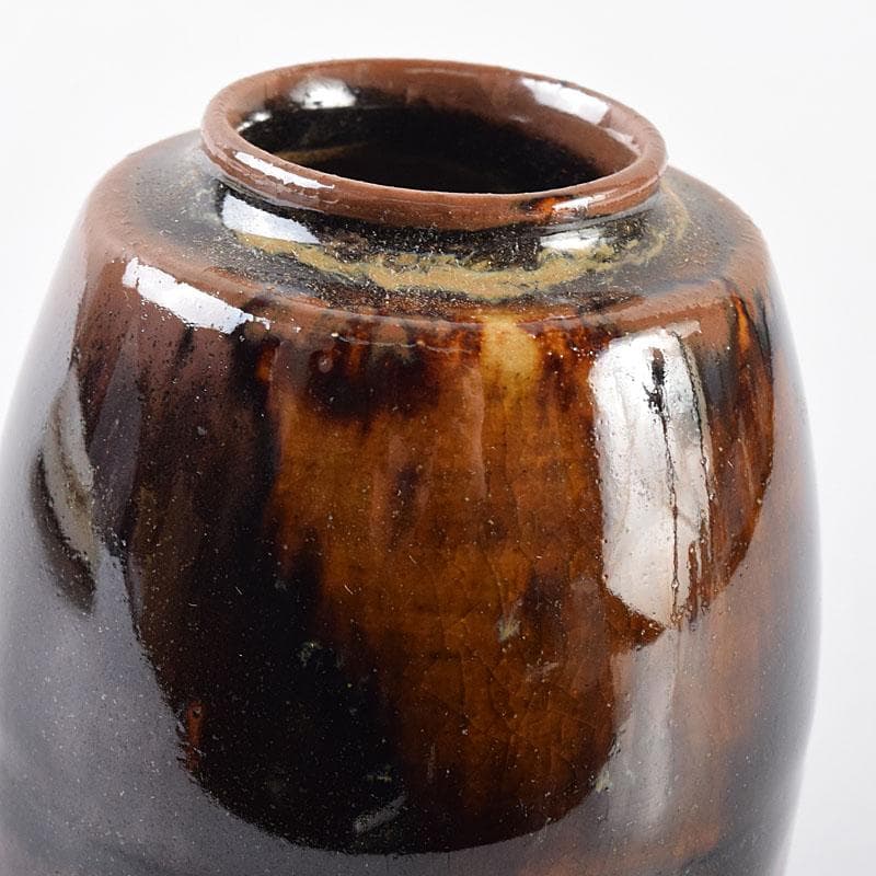 茶道具 膳所焼 陽炎園造 淡海ぜぜ 茶入 仕覆付 共箱 V