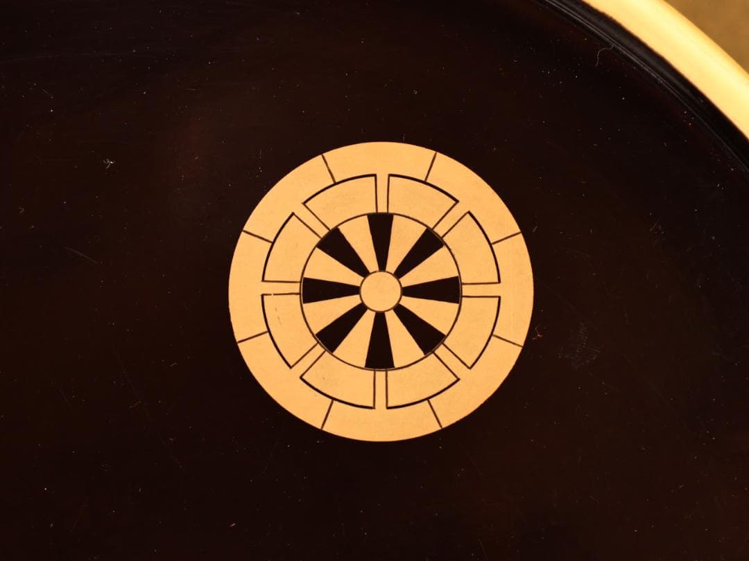 BK419 時代輪島塗 春草家門金蒔絵 丸盆 煎茶盆 菓子盆 三客 大聖寺