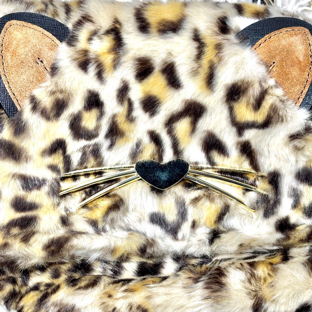 【ケイトスペードニューヨーク】ショルダーバッグ　レオパード　ネコ　ヒョウ　ファー