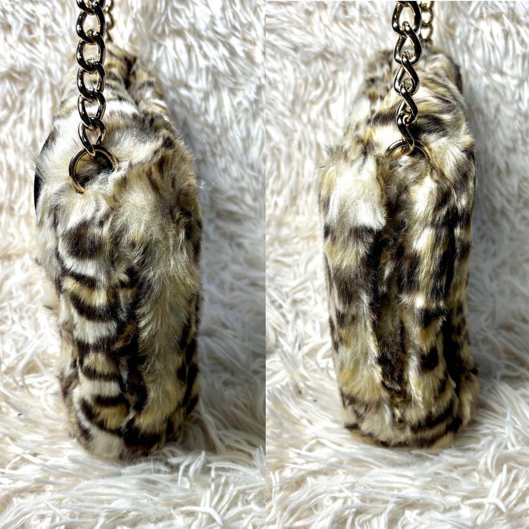 【ケイトスペードニューヨーク】ショルダーバッグ　レオパード　ネコ　ヒョウ　ファー