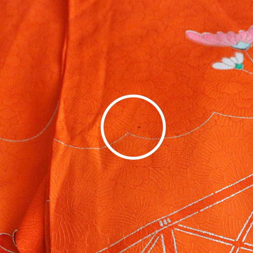 七五三 3歳 女の子 子供 オレンジ 着物 被布 セット