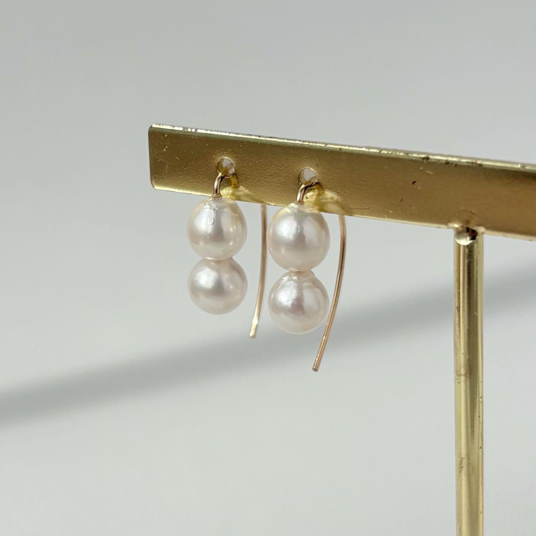 花*花様☆ あこやベビーパールリング＆あこや真珠フックピアス 2点