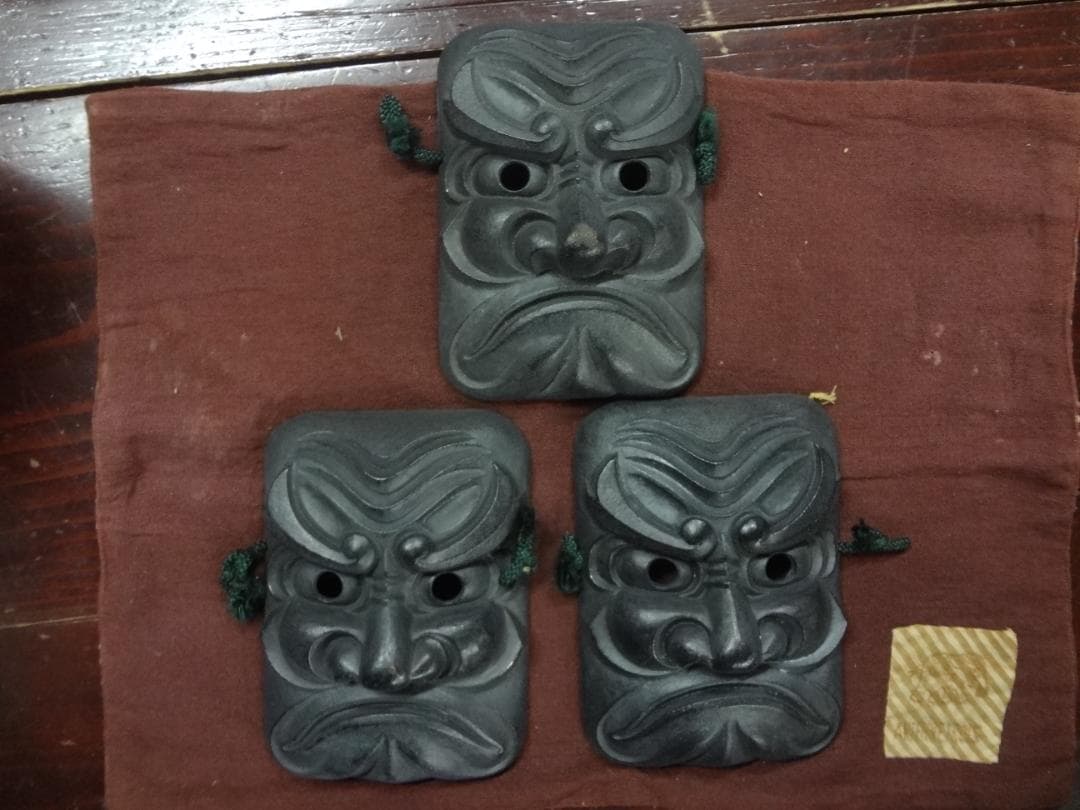 南部鉄器 オリジナル　レア　鬼面３面　１６×１２ｃｍ●入手困難アイテム