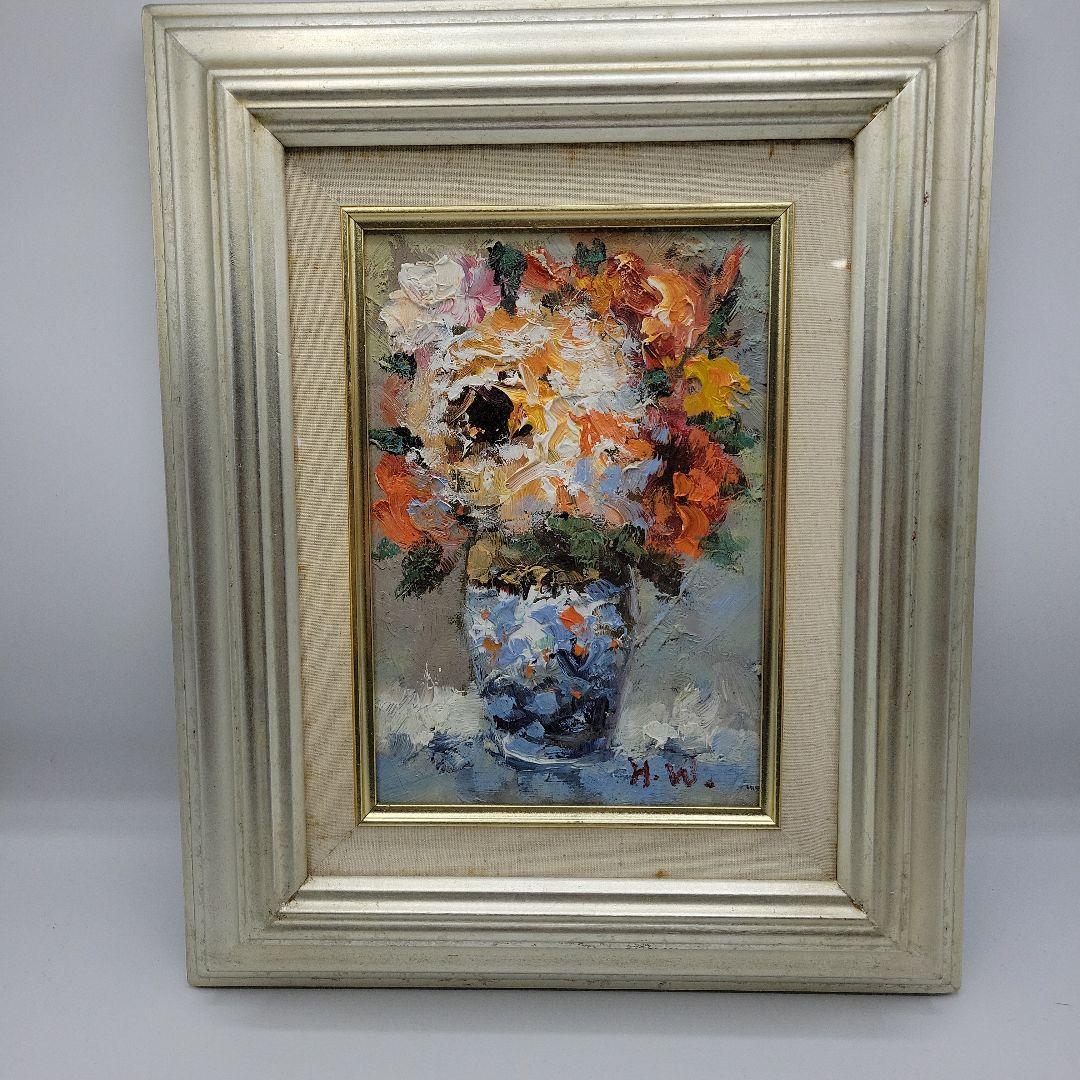 渡部ひでき 絵画・額縁・油絵・渡真贋・薔薇 美術品・アンティーク