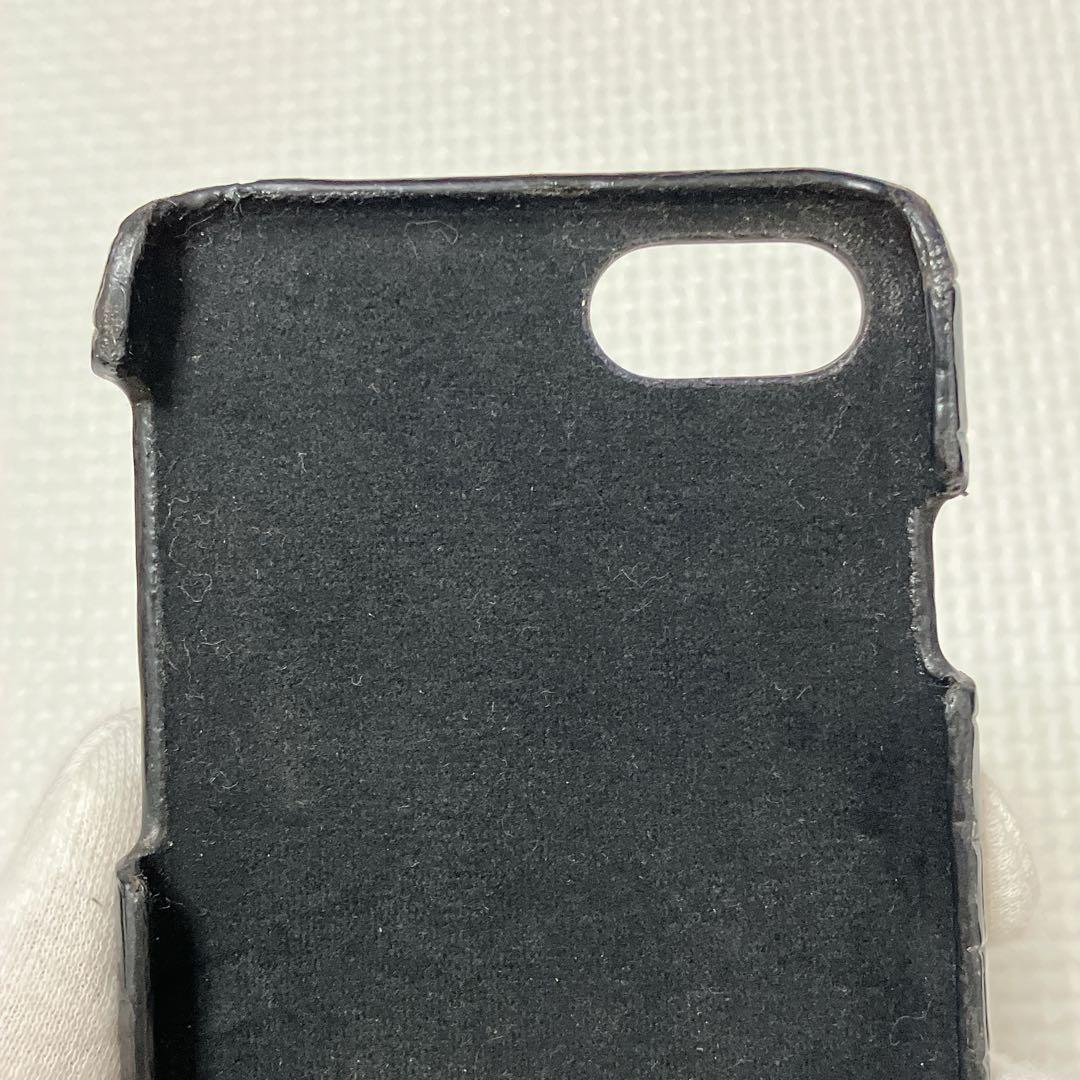 希少 SAINT LAURENT スマホ ケース 黒 クロコ型押し 箱袋付き