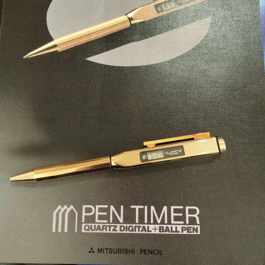 未使用、希少品】昭和 三菱鉛筆 ペンタイマー22金メッキ ゴールド