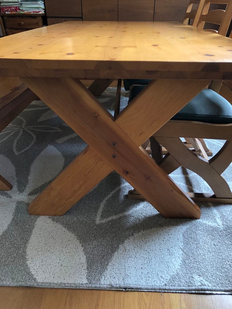 ダイニングテーブル（200cm）　ベンチ椅子セット【引取限定】