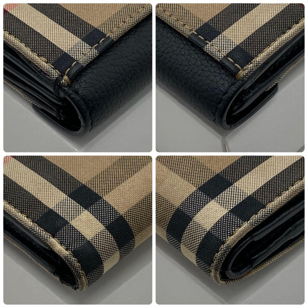 バーバリー折り財布ノバチェック三つ折り財布コンパクトウォレットチェック