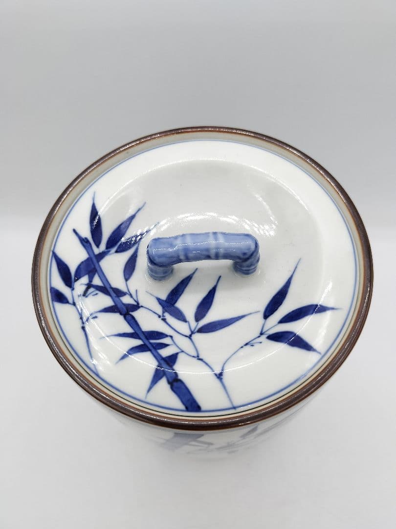 c537 【新品・未使用】細水指 染付 竹 平安手塚祥堂 茶道具