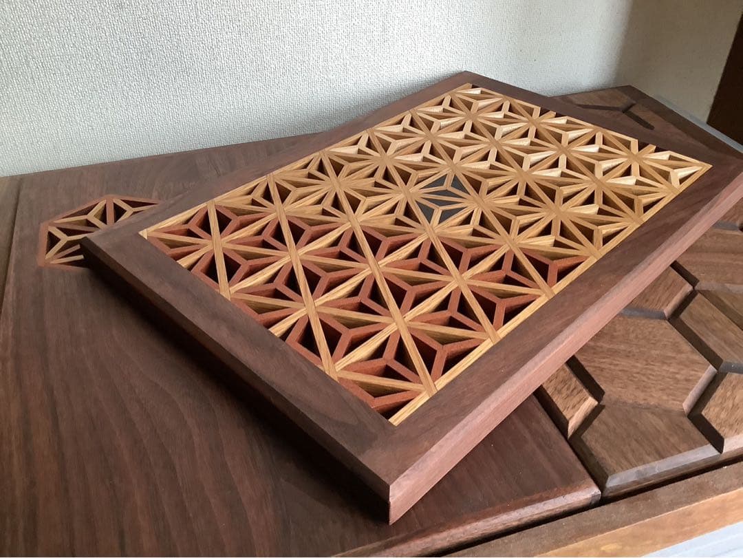 IGT天板 1ユニット 三脚用テーブル 組子細工ヘキサゴン131