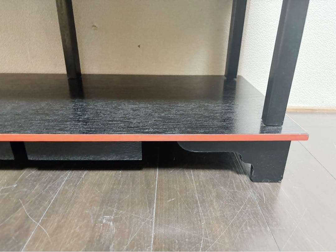 美品 懐石道具 五段 配膳棚 組立式 柿合塗 引出し付 木製