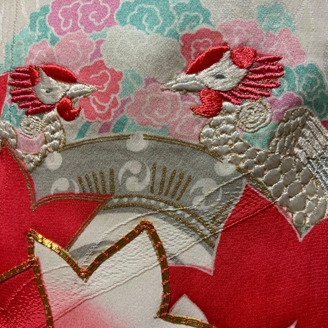 トールサイズ】 金駒刺繍に刺繍 楓文様 振り袖 単品(正絹) No.C05