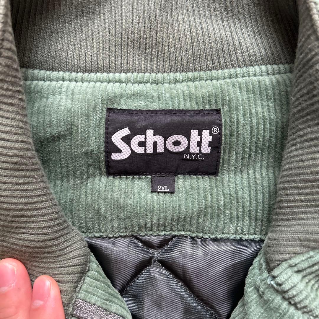 SCHOTT ショット コーデュロイスイングトップジャケット 2XL グリーン